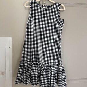 Tommy Hilfiger Black & White Gingham Ruffle-Hem Casual Dress